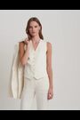 Lauren Ralph Lauren Cream Drewty Linen Blend Twill Waistcoat Vest - Image 2 of 11