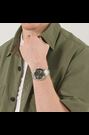 HUGO Silver Tone Seam Stainless Steel Bracelet And Green Dial Watch - Image 2 of 6