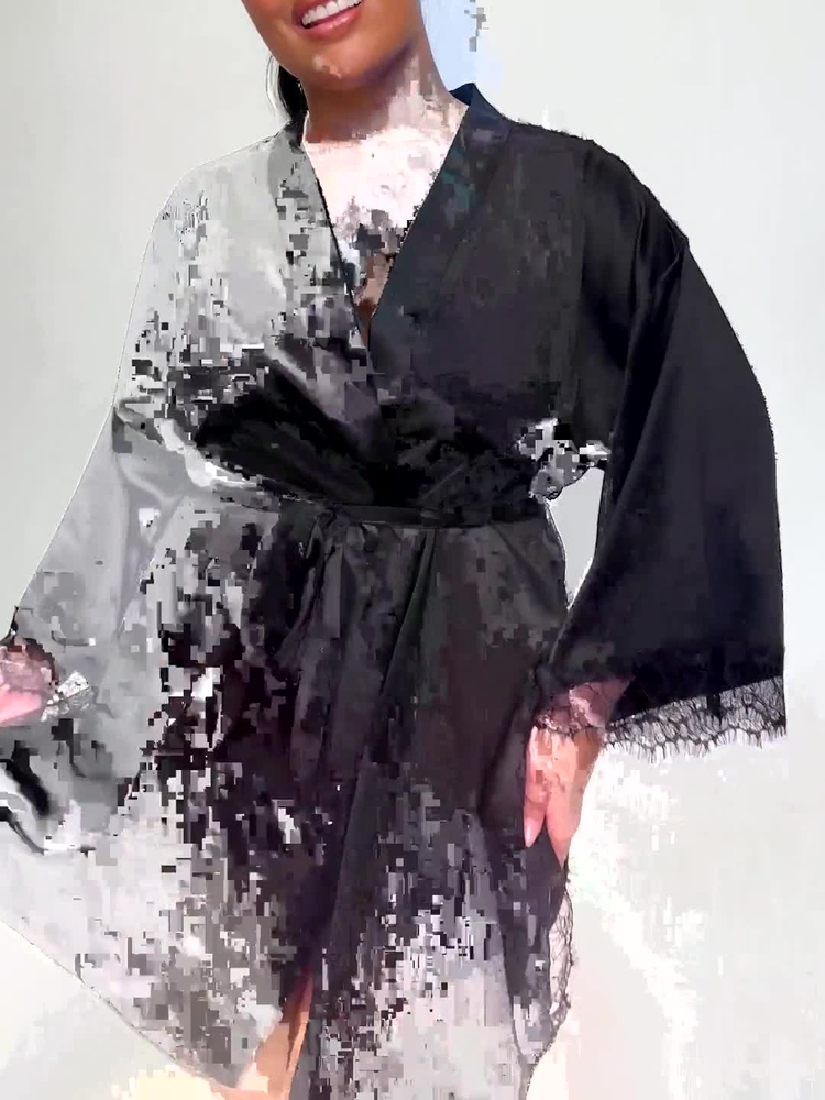 Buy Ann Summers Black Satin Cherryann Robe Dressing Gown from Next USA