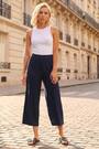Roman Blue Cropped Wide Leg Stretch Trousers - Image 2 of 6