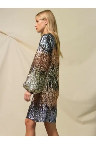 Ro&Zo Sequin Ombre Mini Black Dress - Image 2 of 8