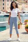 Gri - Pantaloni Capri stretch Roman 7/8 - Imaginea 2 din 4