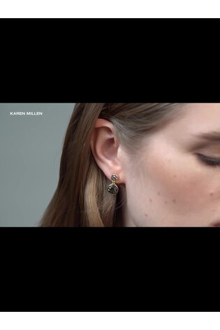 Karen Millen Crystal Dot Drop Earrings - Image 2 of 5 Karen Millen Crystal Dot Drop Earrings - Image 2 of 5