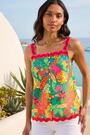 Top de tirantes con ribete de zigzag con estampado Roman Floral - Imagen 2 de 6