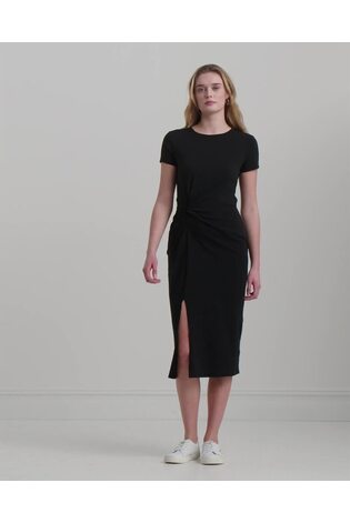 Lauren Ralph Lauren Syproah Jersey Twist Front Midi Black Dress - Image 2 of 9 Lauren Ralph Lauren Syproah Jersey Twist Front Midi Black Dress - Image 2 of 9