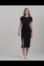 Lauren Ralph Lauren Syproah Jersey Twist Front Midi Black Dress - Image 2 of 9