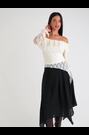 Amy Lynn Cream Billie Off-Shoulder Floral Lace Ruffle Asymmetrical Long Sleeve Top - Image 2 of 8