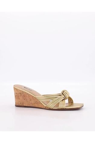 Buy Dune London Gold Kope Knot Slim Wedges from Next Luxembourg