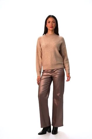 Roman Pink Sequin Detail High Neck Jumper - Image 2 of 6