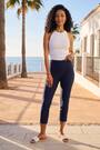 Roman Blue 3/4 Length Stretch Trousers - Image 2 of 5