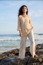 Roman Natural Floral Crochet Tunic Top - Image 2 of 6