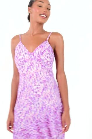 Srednje dolga obleka iz šifona s tankimi naramnicami Quiz - Slika 2 iz 5