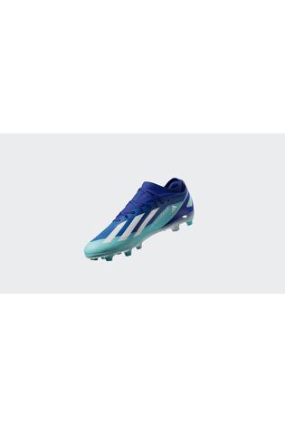 adidas Blue/White X Crazyfast.3 Firm Ground Football Boots - Image 2 of 12