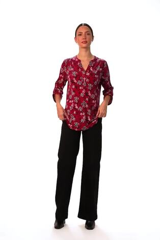 Roman Pink Textured Flower Print Shirt - Image 2 of 6 Roman Pink Textured Flower Print Shirt - Image 2 of 6