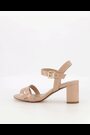 Dune London Natural Nude Wide Fit Merisa Block Heel Sandals - Image 2 of 7