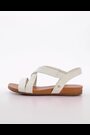 Dune London White Wide Fit Landies Cross Strap Comfort Flat Sandals - Image 2 of 5