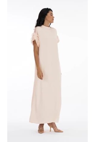 leem Pink Shoulders Trim And Chiffon Kaftan - Image 2 of 6