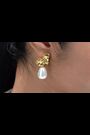 Ted Baker Gold Tone Florelle Pearl Flower Drop Earrings - Image 2 of 6