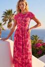 Roman Pink Floral Print Pocket Midi Dress - Image 2 of 5