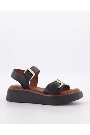 Dune London Black Loells Buckle Flatform Sandals - Image 2 of 11