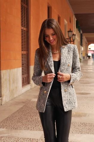 Buy Sosandar Black Formal Boucle Blazer from the Next UK online shop