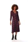 Roman Purple Floral Print Wrap Front Midi Dress - Image 2 of 6