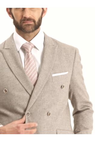 Gri - Geacă la două rânduri - Jachetă costum din tweed Mărime croită Skopes Jude - Imaginea 2 din 8