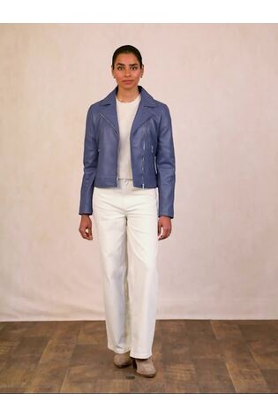 Lakeland Leather Blue Thornhill Biker Jacket - Image 2 of 7