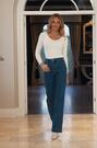 Sosandar Blue Wide Leg Pocket Detail Jeans - Image 2 of 5