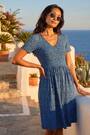 Roman Blue Petite Ditsy Floral Pocket Midi Dress - Image 2 of 5