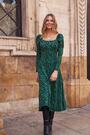 Sosandar Green Square Neck Jersey Midi Dress - Image 2 of 5