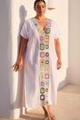 Roman White Curve Crochet Detail Midi Dress - Image 2 of 5