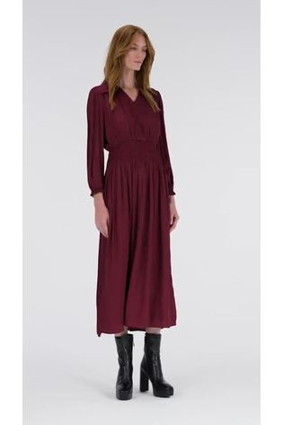 leem Purple V-Neck Elasticated Waist Dress - Image 2 of 6