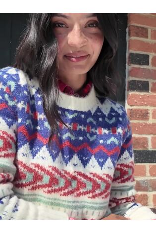 FatFace Fairisle stickad Crew Jumper - Bild 2 av 7