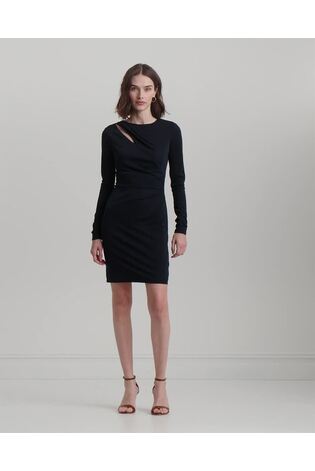 Lauren Ralph Lauren Navy Pleated Stretch Jersey Cocktail Dress - Image 2 of 9 Lauren Ralph Lauren Navy Pleated Stretch Jersey Cocktail Dress - Image 2 of 9