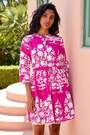 Roman Pink Cotton Floral Frill Trim Smock Dress - Image 2 of 5