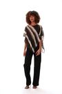 Roman Black Stripe Print Asymmetric Overlay Top - Image 2 of 6