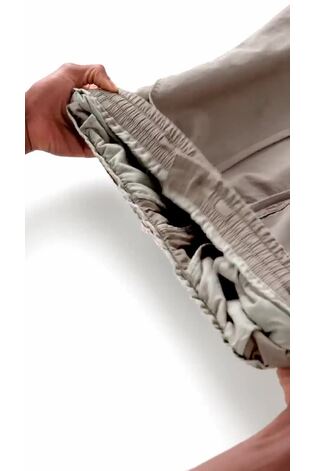 Pilzbraun - Bequeme Passform - Hose mit elastischem Kordelzug in der Taille aus Leinen und Baumwolle - Bild 2 von 12 Pilzbraun - Bequeme Passform - Hose mit elastischem Kordelzug in der Taille aus Leinen und Baumwolle - Bild 2 von 12
