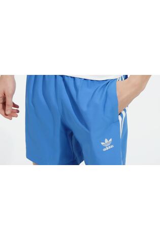 adidas Blue Originals Adicolor 3 Stripes Swim Shorts - Image 2 of 9