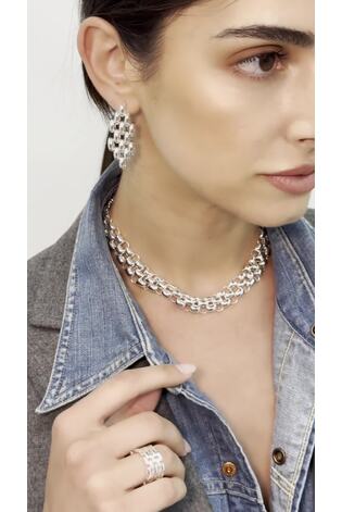 Aela Silver Tone Watch Strap Necklace - Image 2 of 4