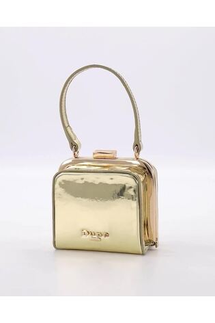 Dune London Gold Santerini Micro Frame Grab Bag - Image 2 of 4