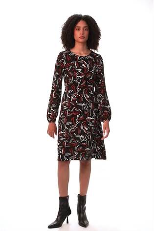 Roman Black Abstract Ruched Short Dress - Image 2 of 6