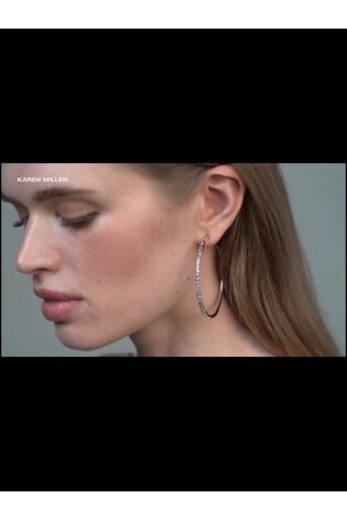 Karen Millen Large Crystal Sprinkle Hoop Earrings - Image 2 of 6 Karen Millen Large Crystal Sprinkle Hoop Earrings - Image 2 of 6