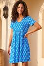 Roman Blue Petite V-Neck Pocket Dress - Image 2 of 5