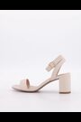 Dune London Cream Standard Fit Memee Mid Block Heel Sandals - Image 2 of 6
