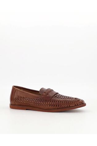 Dune London Brown Brickles Woven Loafers - Image 2 of 10