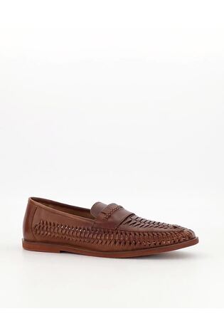 Dune London Brown Brickles Woven Loafers - Image 2 of 8