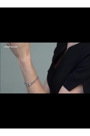Karen Millen Silver Tone Crystal Flow Bracelet - Image 2 of 6