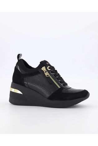 Dune London Black Side Zip Eiline Wedge Trainers - Image 2 of 6