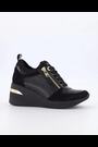 Dune London Black Side Zip Eiline Wedge Trainers - Image 2 of 6